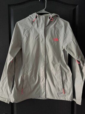 Women's Grey The North Face Raincoat - Medium